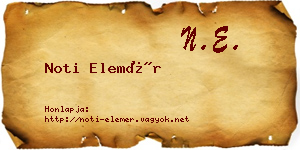 Noti Elemér névjegykártya